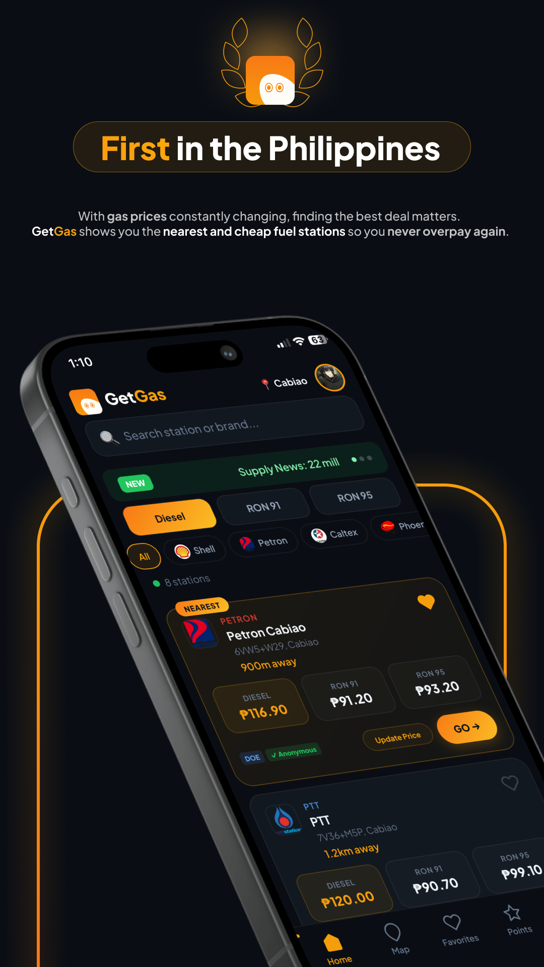 Find cheapest gas near you